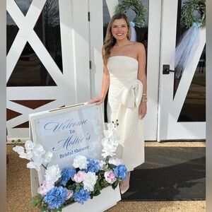 Rebecca Vallance Brocade Stapless Dress with Bow